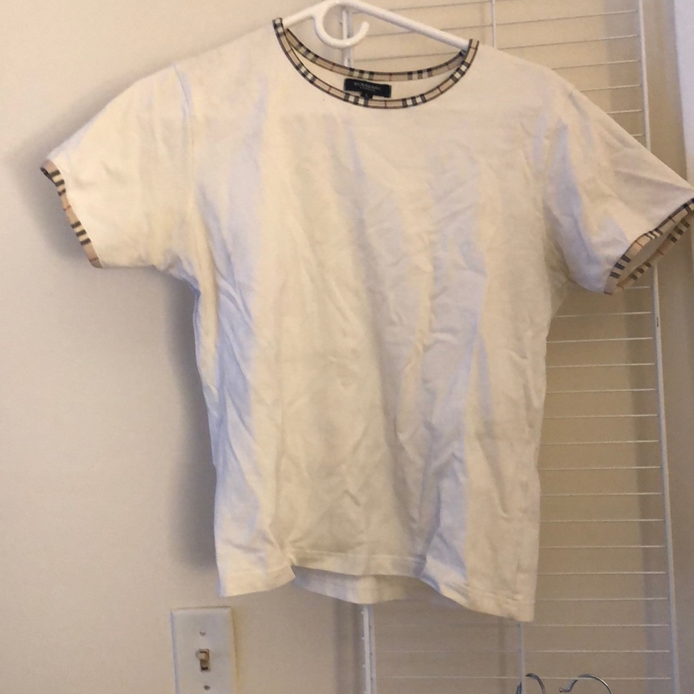 White Burberry tee